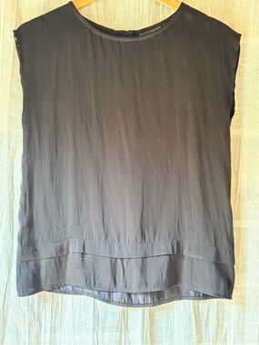 Minimum Black Sleeveless Satin Boxy Top S